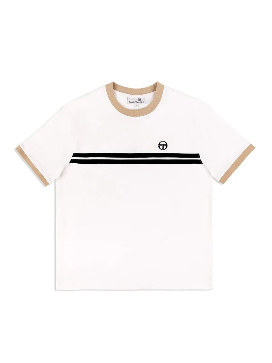 Sergio Tacchini Supermac T-Shirt- White/ Humus Outlet
