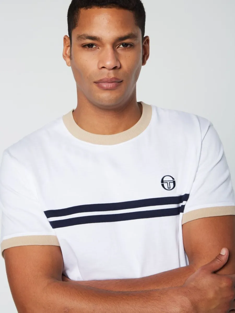 Sergio Tacchini Supermac T-Shirt- White/ Humus Outlet
