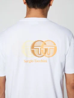 Sergio Tacchini Tenda T-Shirt- Brilliant White/ Tangerine Hot