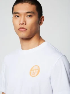 Sergio Tacchini Tenda T-Shirt- Brilliant White/ Tangerine Hot