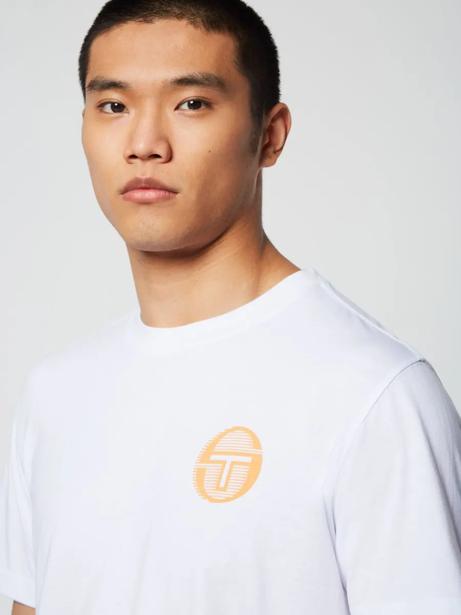Sergio Tacchini Tenda T-Shirt- Brilliant White/ Tangerine Hot