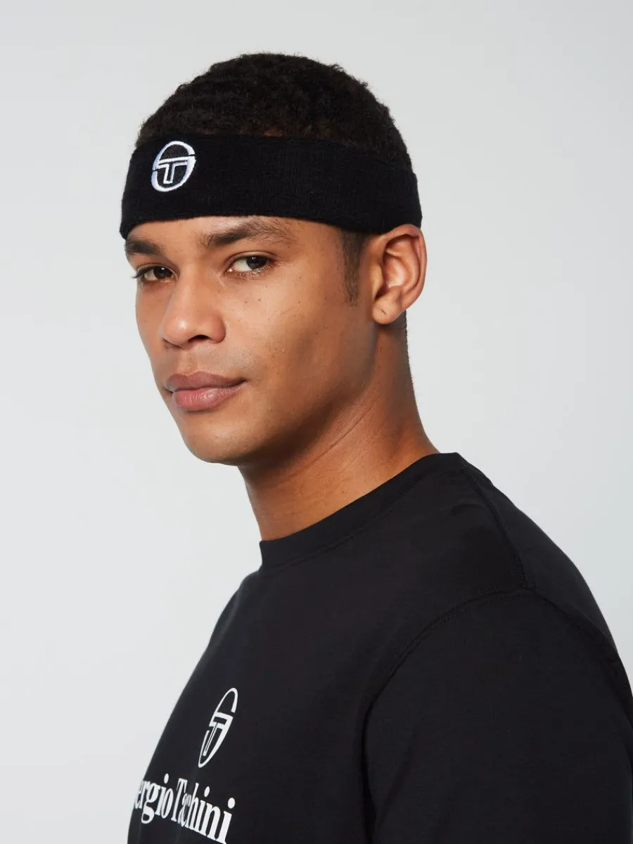 Sergio Tacchini Tennis Headband- Black Hot