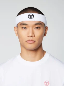 Sergio Tacchini Tennis Headband- White Clearance