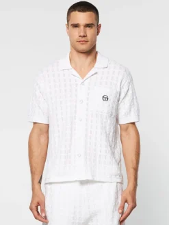 Sergio Tacchini Ulivo Crochet Shirt- Brilliant White Sale