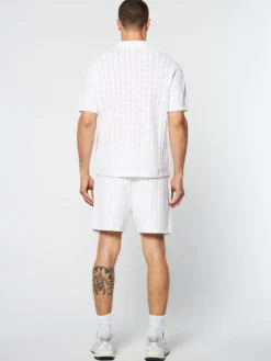 Sergio Tacchini Ulivo Crochet Shirt- Brilliant White Sale