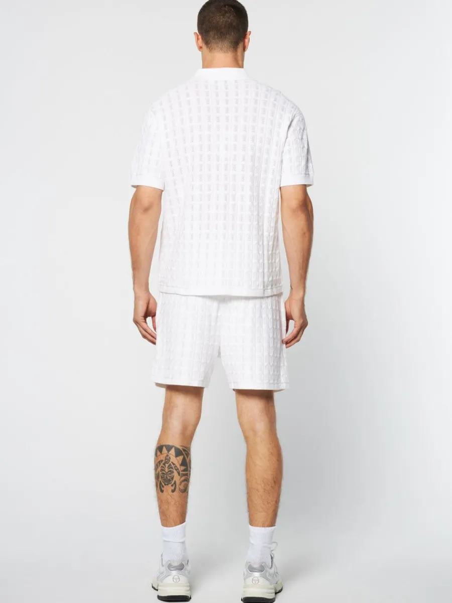 Sergio Tacchini Ulivo Crochet Shirt- Brilliant White Sale