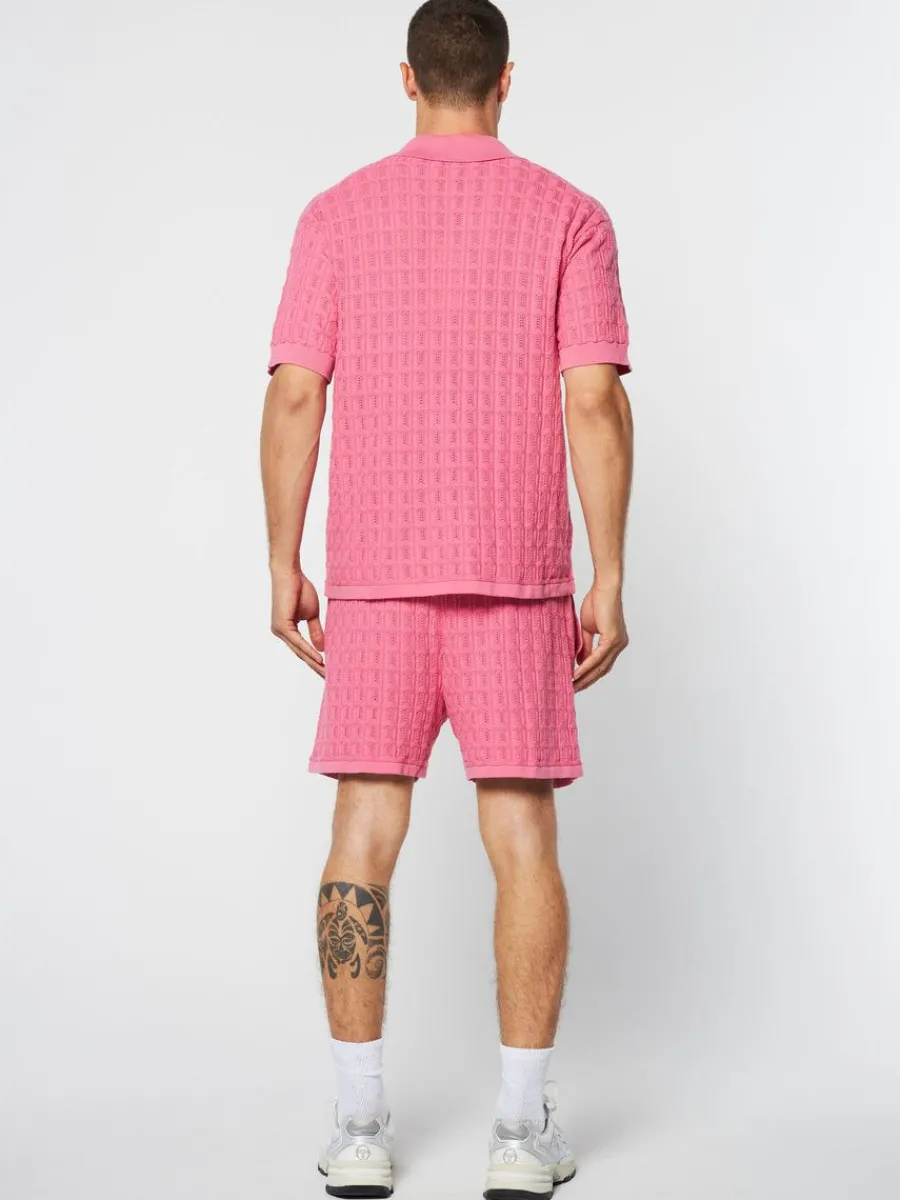 Sergio Tacchini Ulivo Crochet Shirt- Wild Rose Clearance