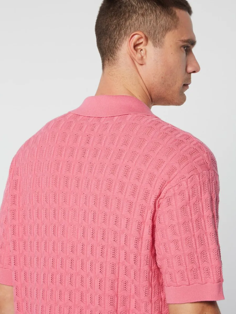 Sergio Tacchini Ulivo Crochet Shirt- Wild Rose Clearance