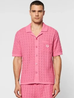 Sergio Tacchini Ulivo Crochet Shirt- Wild Rose