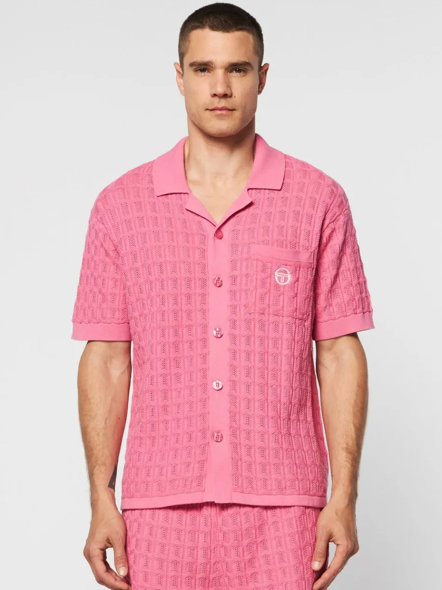 Sergio Tacchini Ulivo Crochet Shirt- Wild Rose