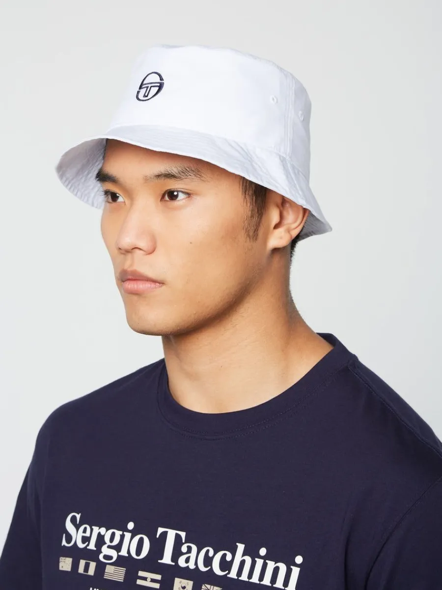 Sergio Tacchini Vacanza Bucket Hat- Brilliant White Hot