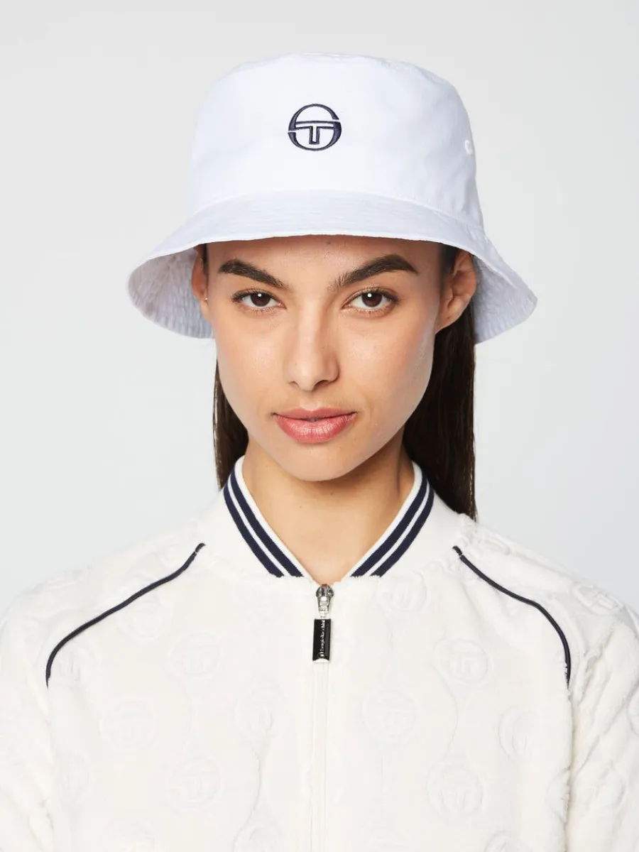 Sergio Tacchini Vacanza Bucket Hat- Brilliant White Clearance