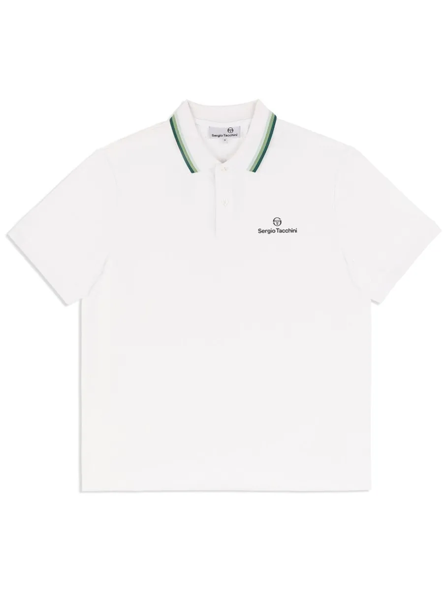 Sergio Tacchini Veloce Polo- Brilliant White Clearance