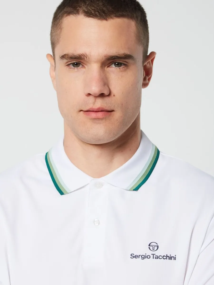 Sergio Tacchini Veloce Polo- Brilliant White Clearance