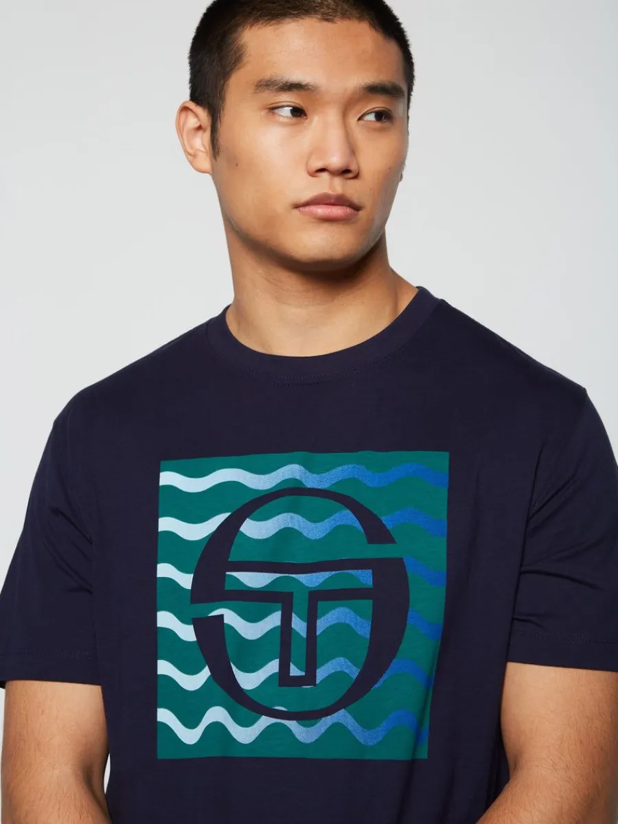 Sergio Tacchini Veloce T-Shirt- Maritime Blue Hot