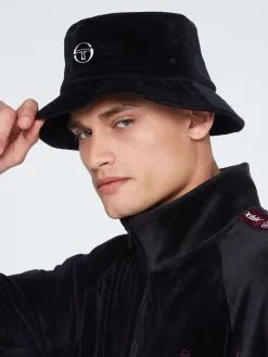 Sergio Tacchini Velour Bucket Hat-Black Best