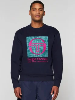 Sergio Tacchini Warp Crewneck- Maritime Blue