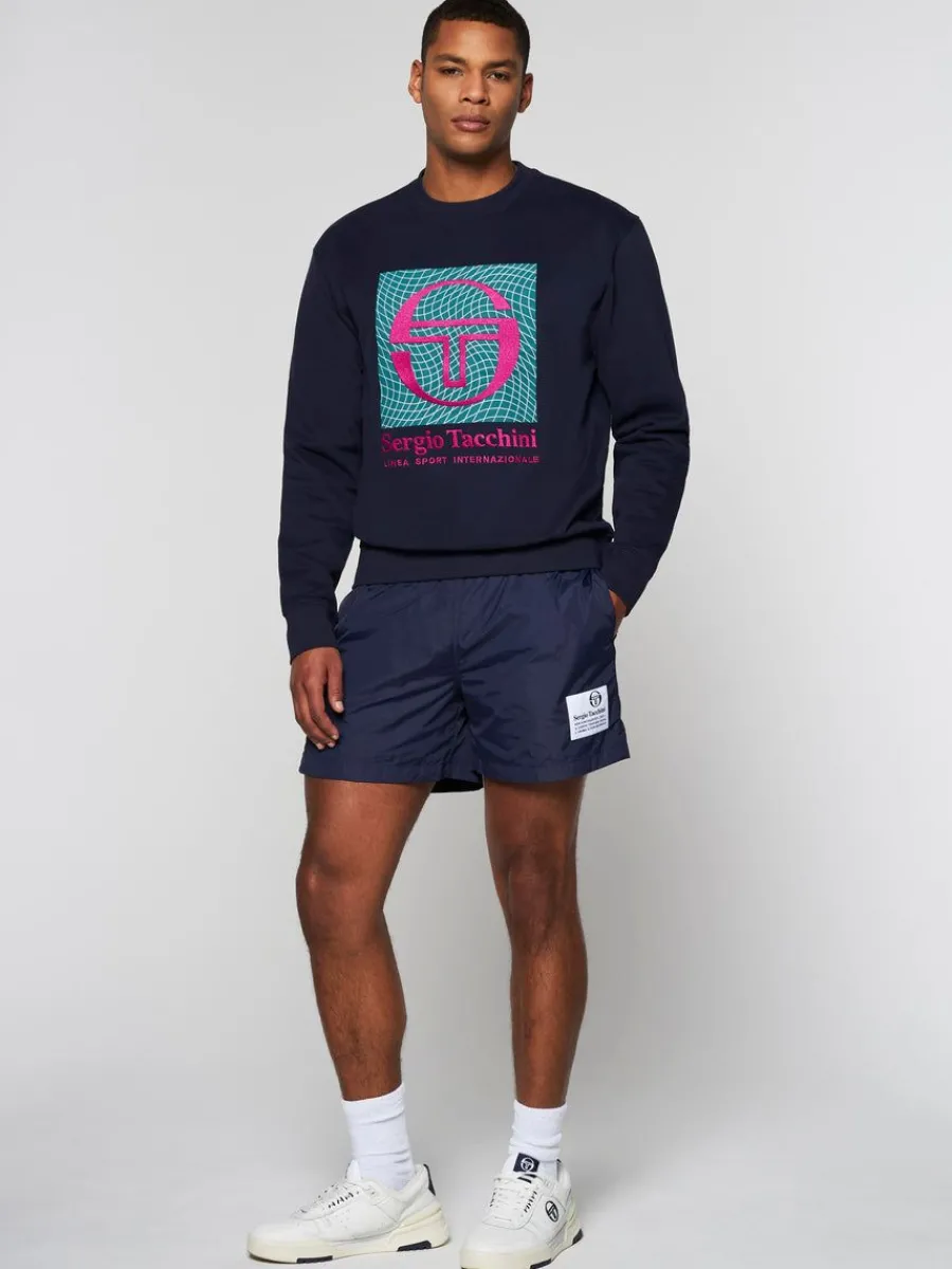 Sergio Tacchini Warp Crewneck- Maritime Blue