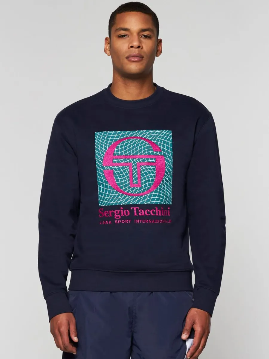 Sergio Tacchini Warp Crewneck- Maritime Blue Hot