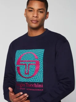 Sergio Tacchini Warp Crewneck- Maritime Blue Hot