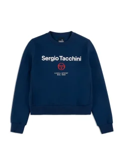 Sergio Tacchini Women'S Linea Sport Crewneck- Maritime Blue New