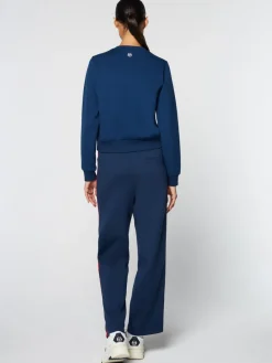 Sergio Tacchini Women'S Linea Sport Crewneck- Maritime Blue New