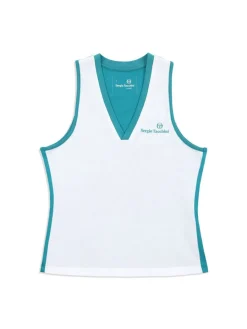 Sergio Tacchini Women'S Vigentino Tennis V-Neck Tank Top- White New