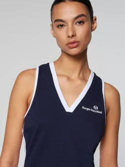 Sergio Tacchini Women'S Vigentino Tennis V-Neck Tank Top- Maritime Blue Hot