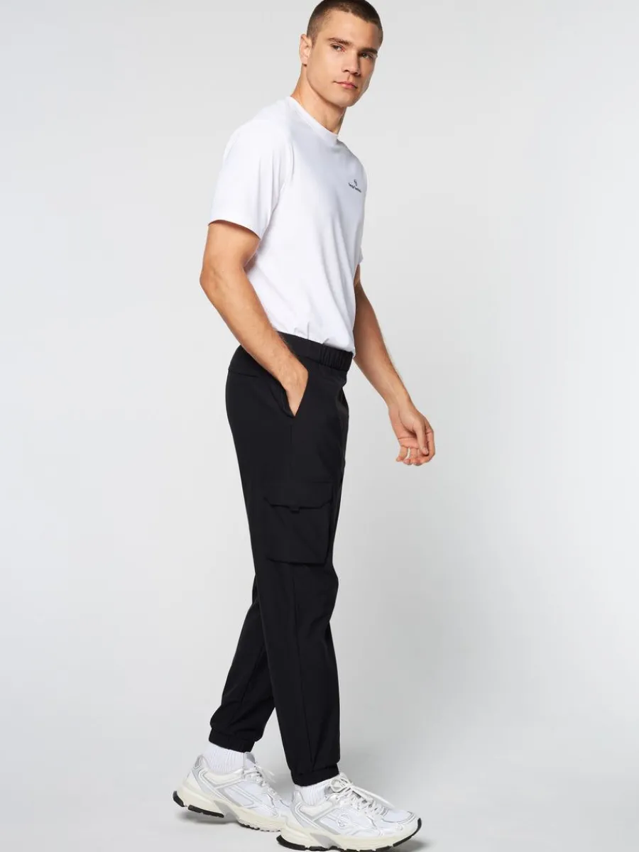Sergio Tacchini Woven Cargo Jogger Pants- Black Clearance