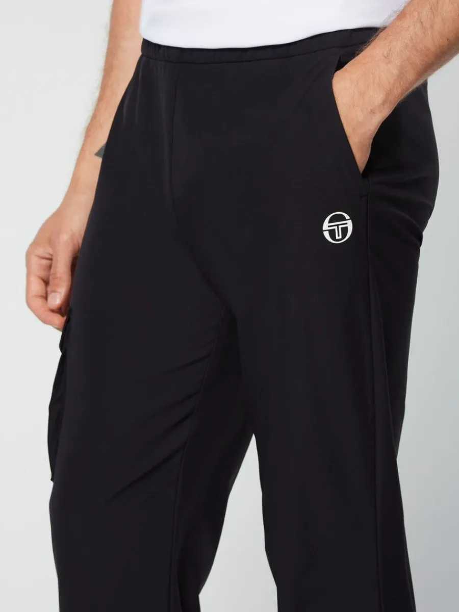 Sergio Tacchini Woven Cargo Jogger Pants- Black Clearance