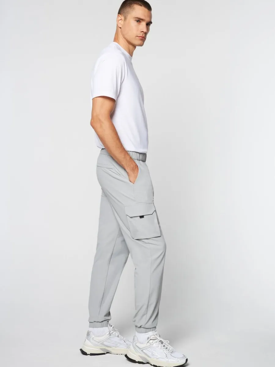Sergio Tacchini Woven Cargo Jogger Pants- Heather Grey Outlet
